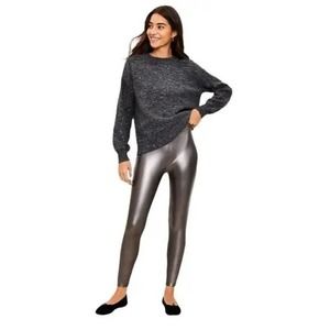 LOFT | Metallic Faux Leather Leggings | Medium